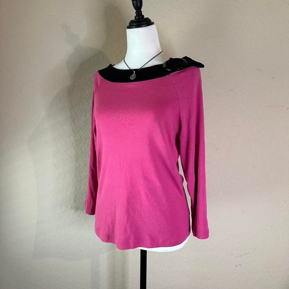 Magenta Long Sleeve Knit Top